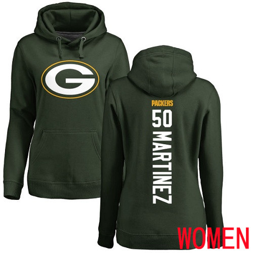 Green Bay Packers Green Women 50 Martinez Blake Backer Nike NFL Pullover Hoodie Sweatshirts